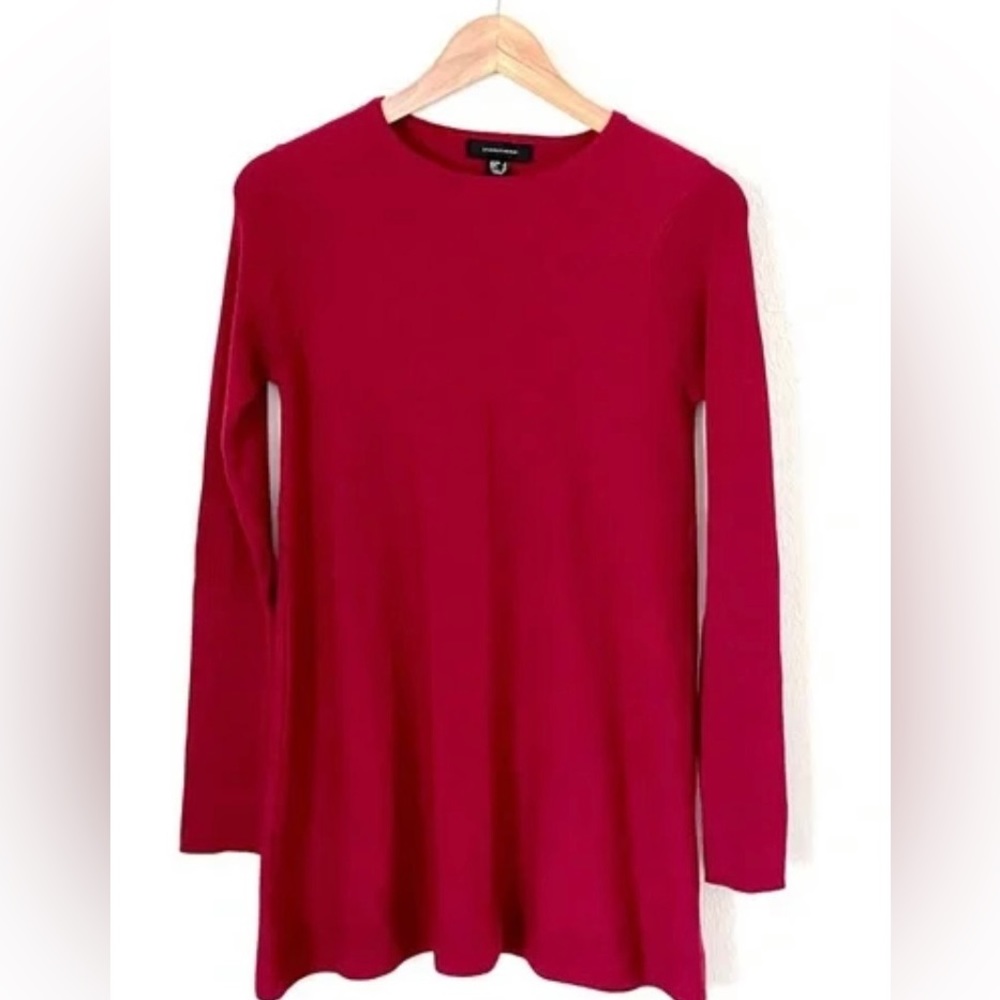 Burgundy Red Tunic Knit Sweater